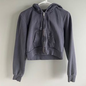 brandy melville cropped purple zip up jacket